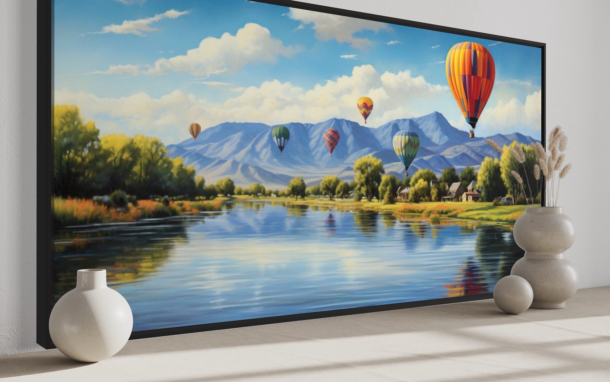 Colorado Springs Rocky Mountains Hot Air Balloons Canvas Wall Art
