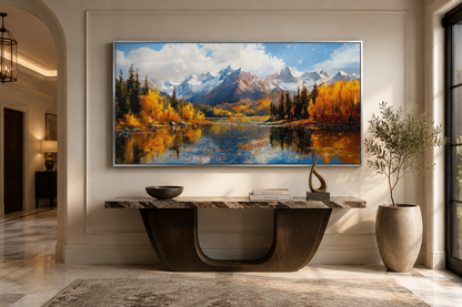 Colorado Rocky Mountains In Autumn Framed Canvas Wall Art