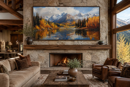 Colorado Rocky Mountains In Autumn Framed Canvas Wall Art