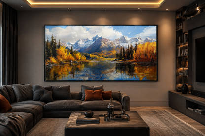 Colorado Rocky Mountains In Autumn Framed Canvas Wall Art