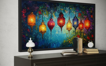 Colorful Lanterns Canvas Wall Art For Dining Room Or Living Room Decor