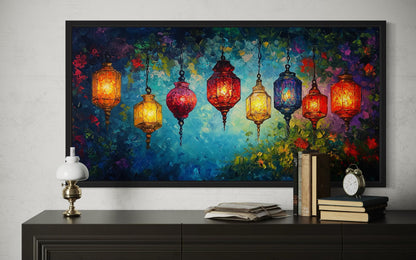 Colorful Lanterns Canvas Wall Art For Dining Room Or Living Room Decor