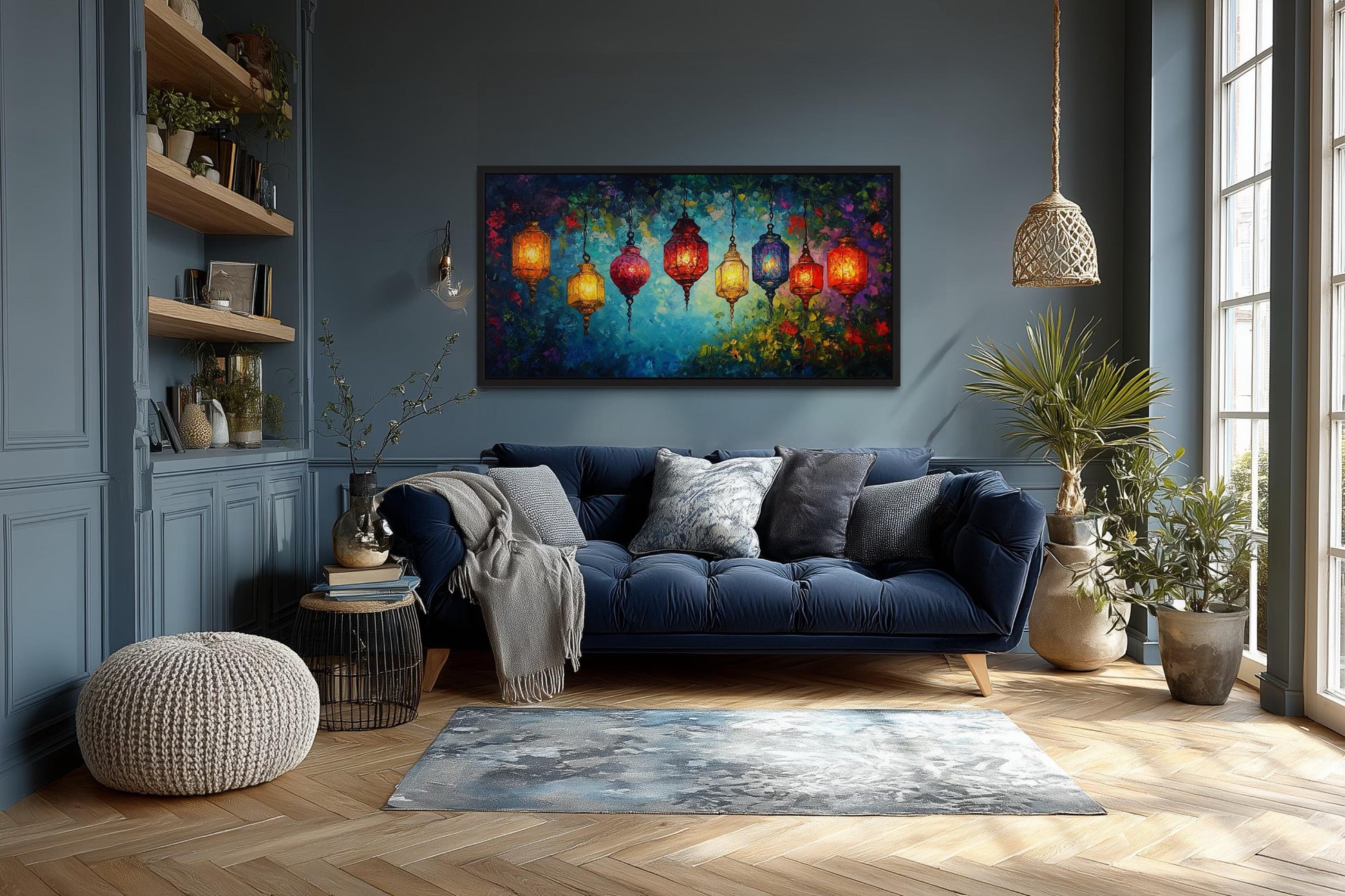 Colorful Lanterns Canvas Wall Art For Dining Room Or Living Room Decor