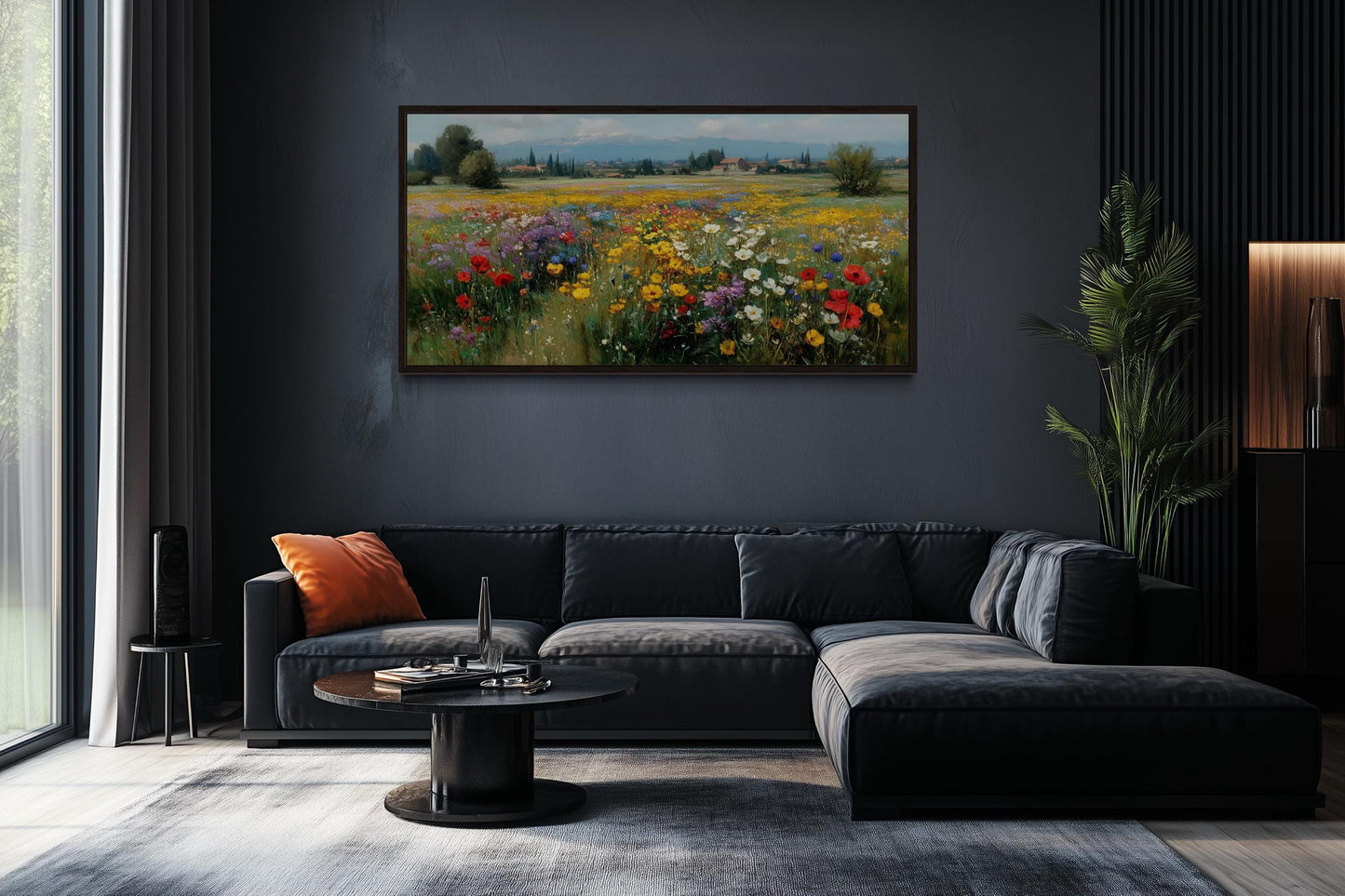 Colorful Summer Wildflower Field Meadow Landscape Wall Art
