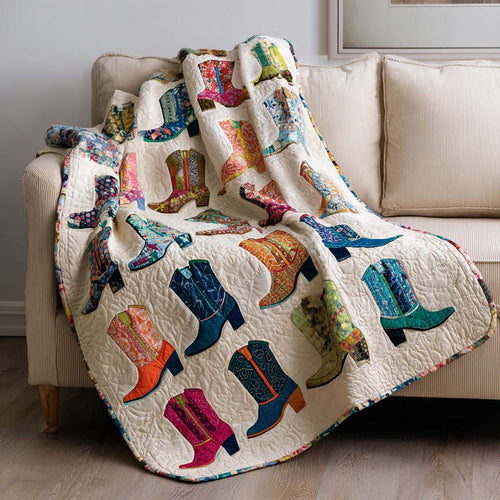 Colorful Boots Quilted Blanket - Baby (30" x 40") - Pack 1