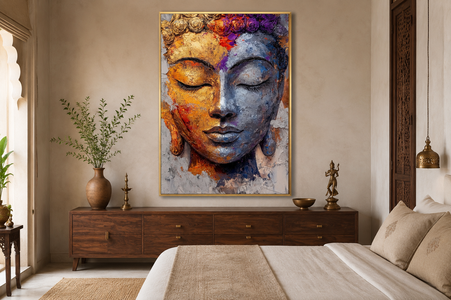 Colorful Buddha Portrait Wall Art