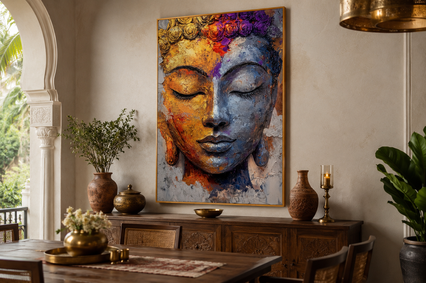 Colorful Buddha Portrait Wall Art