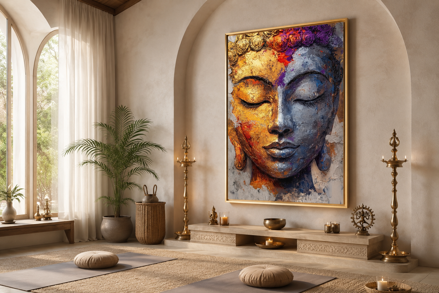 Colorful Buddha Portrait Wall Art