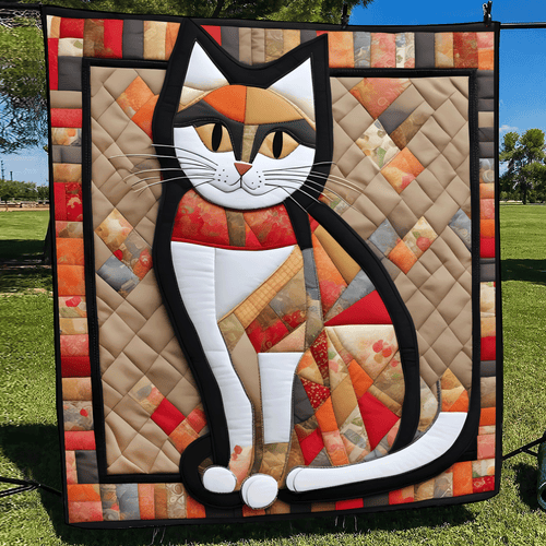 Colorful Catitude Quilted Blanket - Throw (55" x 60")