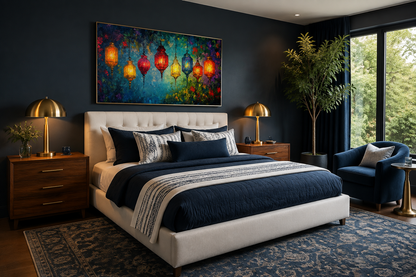 Colorful Lanterns Canvas Wall Art For Dining Room Or Living Room Decor