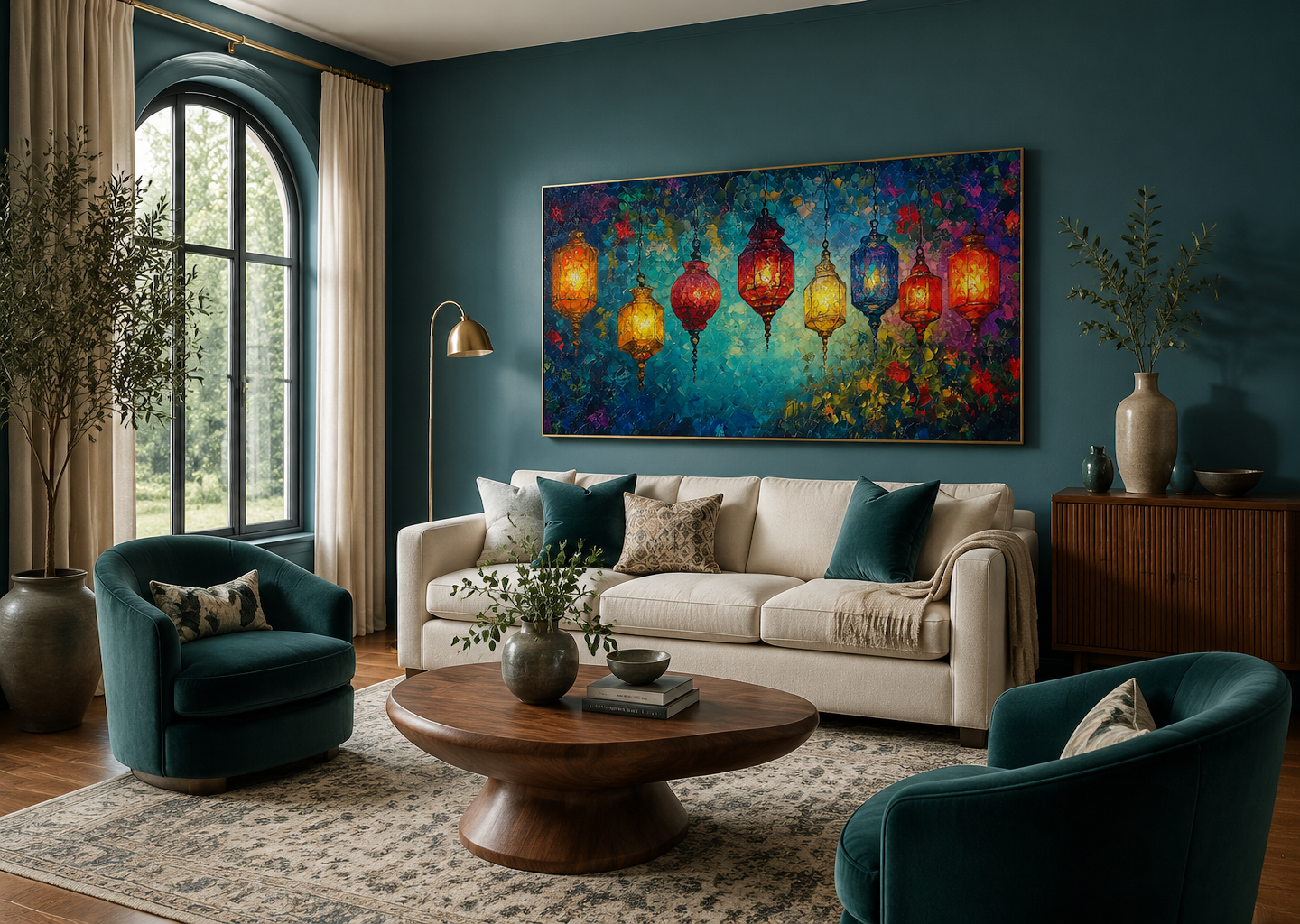 Colorful Lanterns Canvas Wall Art For Dining Room Or Living Room Decor