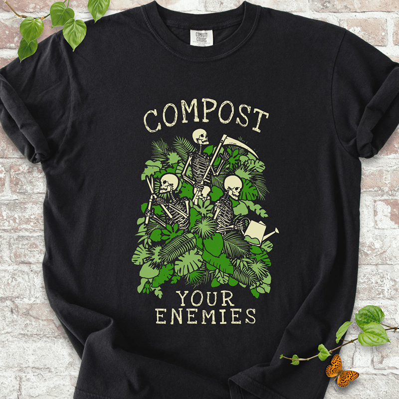 Compost Your Enemies Skeleton T-shirt