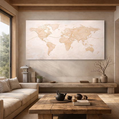 Abstract Map — Neutral Tonal Continents