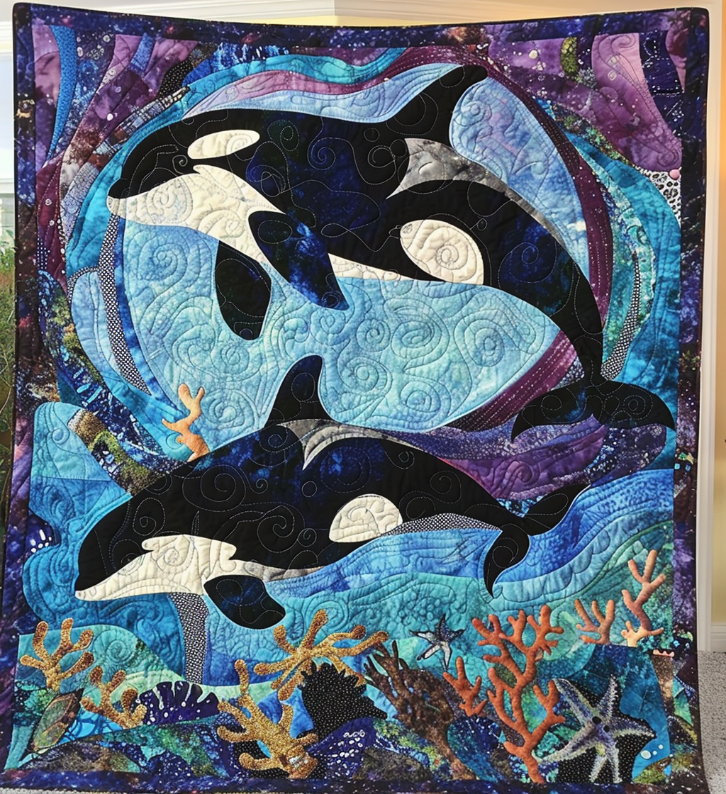 Coral Constellation Quilted Blanket - Throw (55" x 60")
