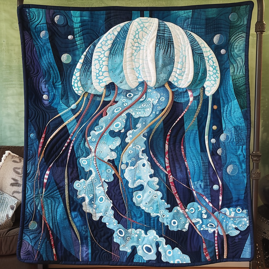 Coral Dance Quilted Blanket - Throw (55" x 60")