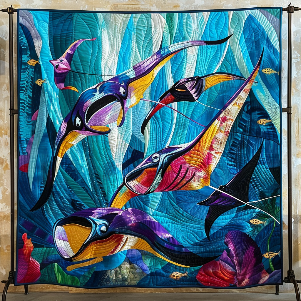 Coral Reef Majesty Quilted Blanket - Throw (55" x 60")