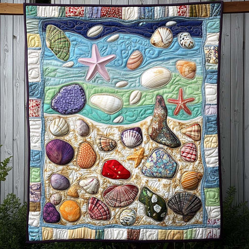 Coral Treasures Quilted Blanket - Throw (55" x 60")