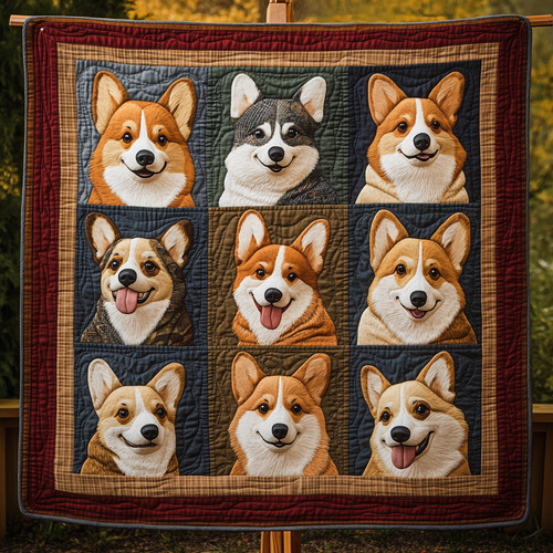 Corgi Adventure Tails Quilted Blanket - Throw (55" x 60")