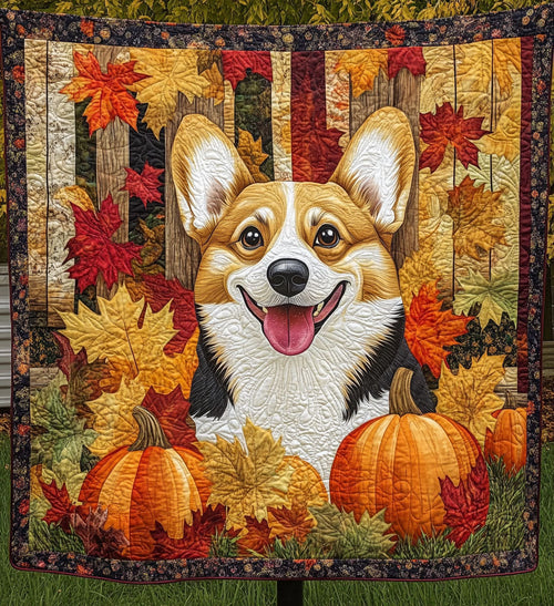 Corgi Companion Delight Quilted Blanket - Throw (55" x 60")
