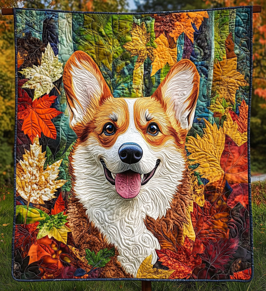 Corgi Cuddle Haven Quilted Blanket - Throw (55" x 60")