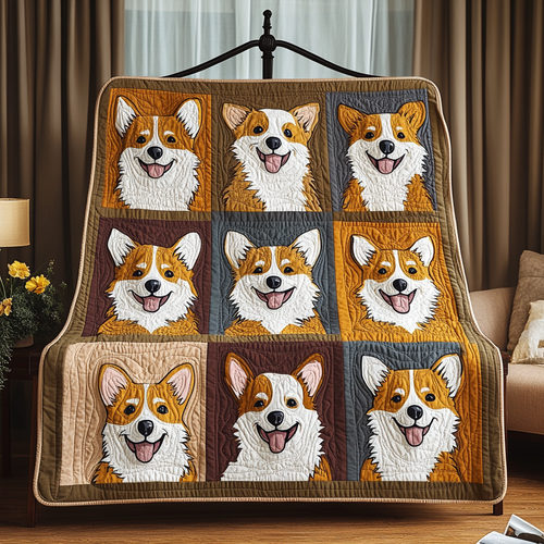 Corgi Cuties Quilted Blanket - Throw (55" x 60")