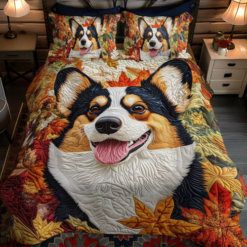 Corgi Love 3-Piece Quilted Bedding Set - Single (59" x 70")