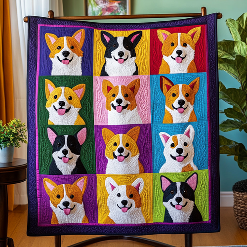 Corgi Love Quilted Blanket - Throw (55" x 60")