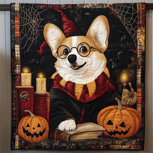 Corgi Spooky Spell Quilted Blanket - Throw (55" x 60")