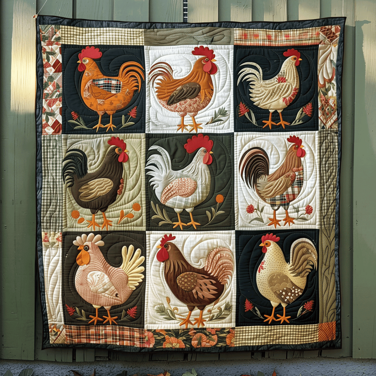 Cottage Hens Quilted Blanket - Throw (55" x 60")