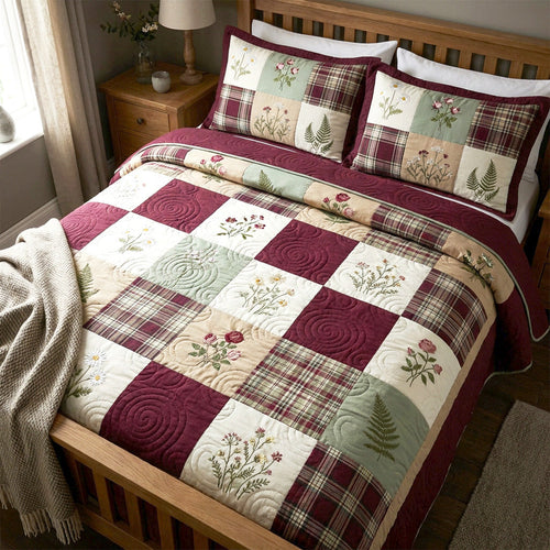 Country Berry 3-Piece Quilted Bedding Set - Single (59" x 70")