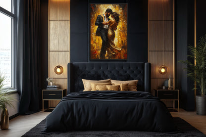 Couple Dancing Latin Dance Framed Canvas Wall Art
