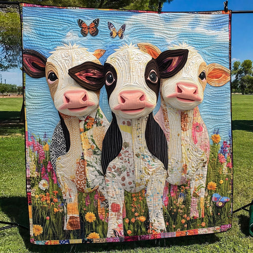 Cow Cuddles Quilted Blanket - Throw (55" x 60")