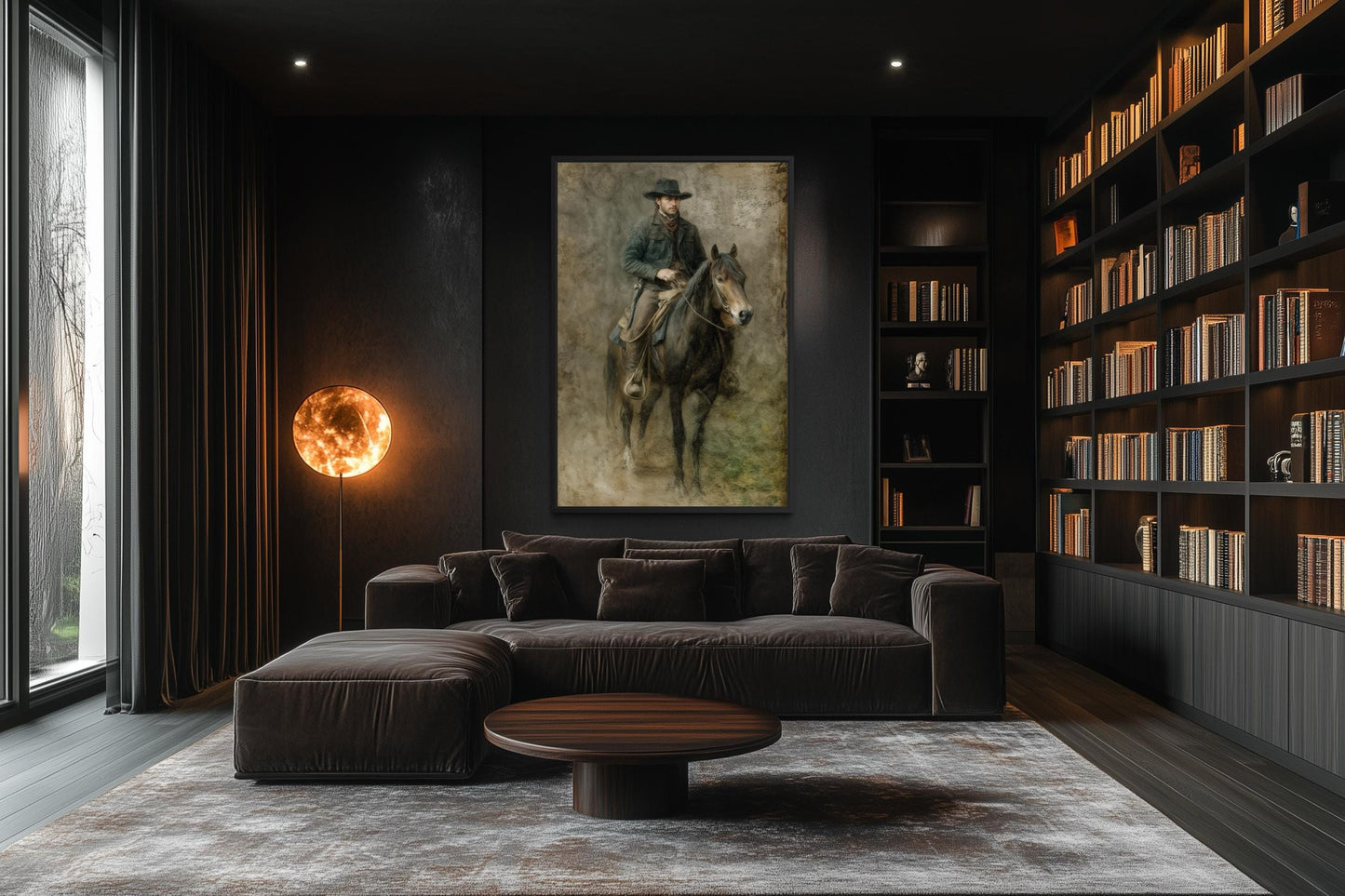 Cowboy Wall Art - Rustic Western Canvas Print | Vintage Equestrian Painting