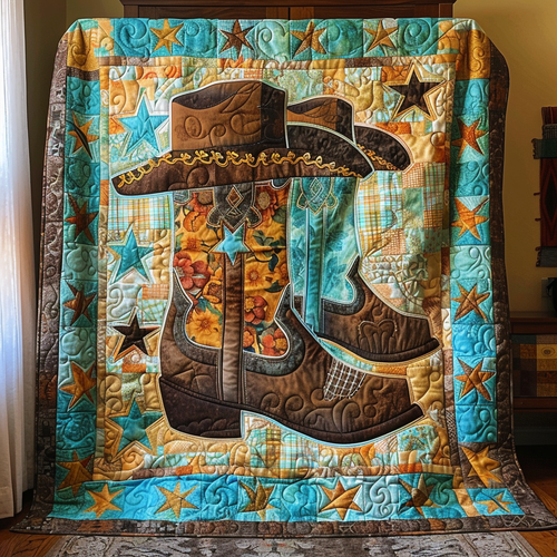 Cowboy Essentials Quilted Blanket - Throw (55" x 60")
