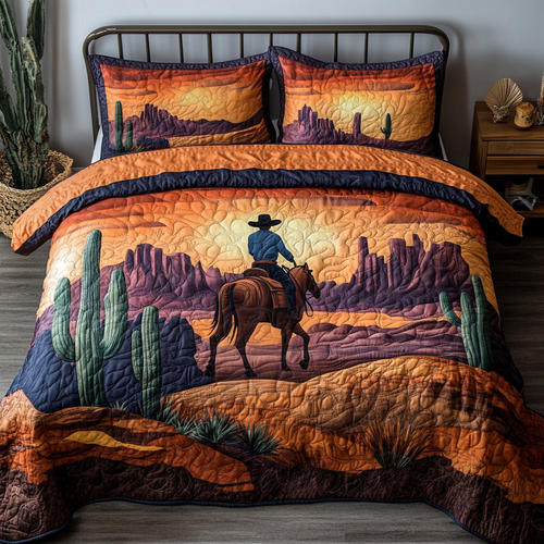 Cowboy Dream 3-Piece Quilted Bedding Set - Single (59" x 70")