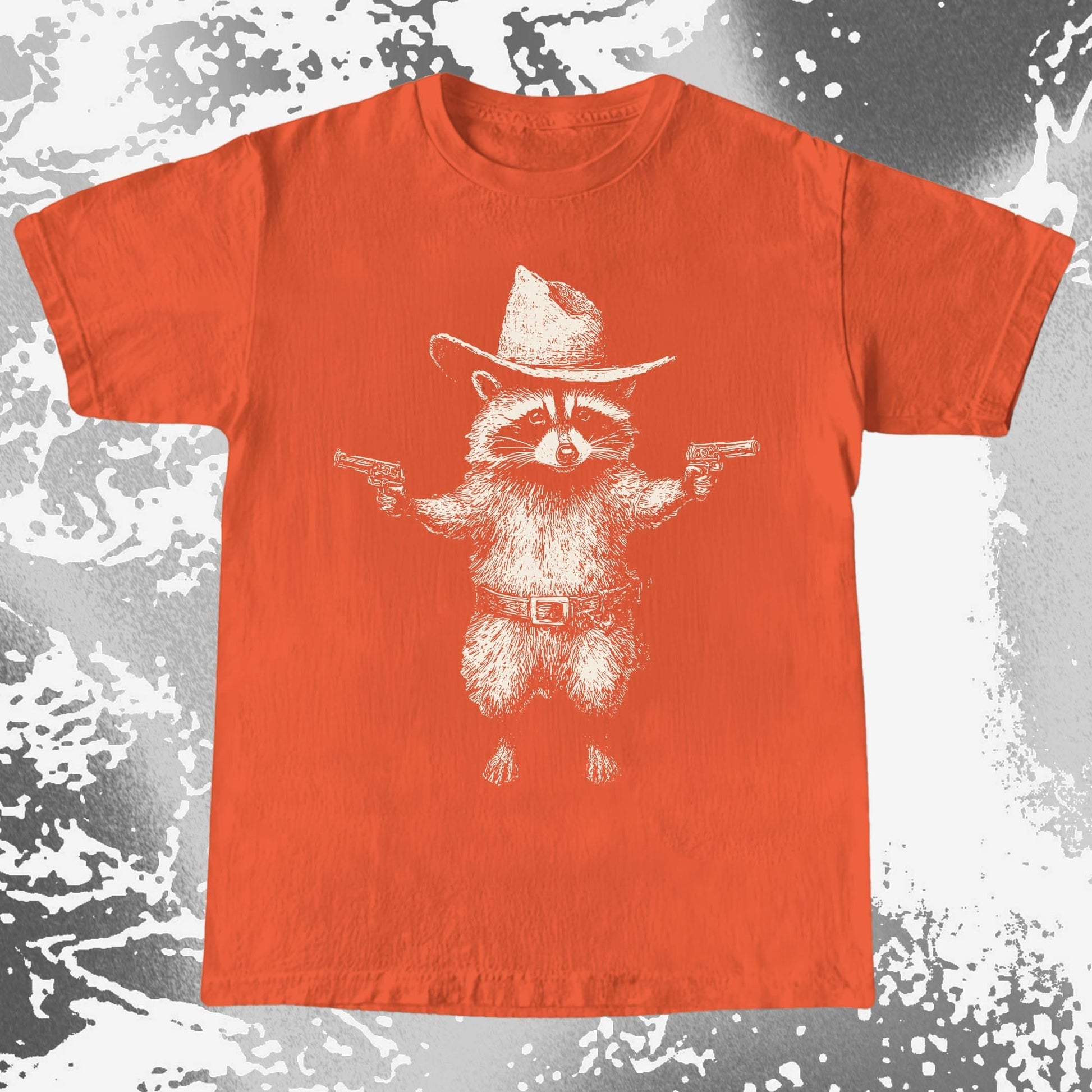 Cowboy Raccoon Dual Pistols, funny meme tee gift (view 5)