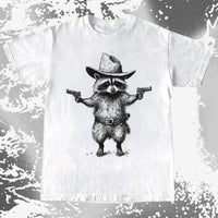 Cowboy Raccoon Dual Pistols, funny meme tee gift