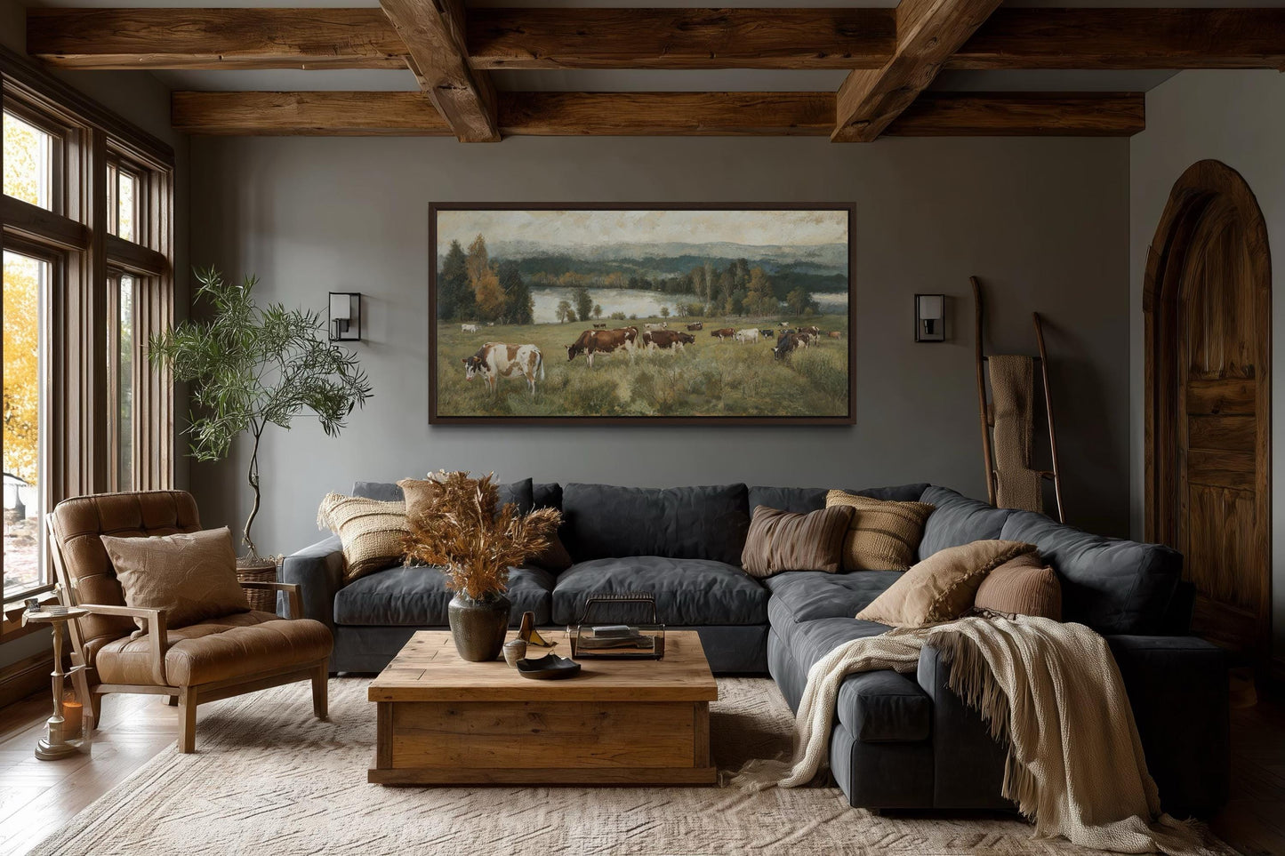 Cows In The Pasture Canvas Wall Art For Farmhouse Decor