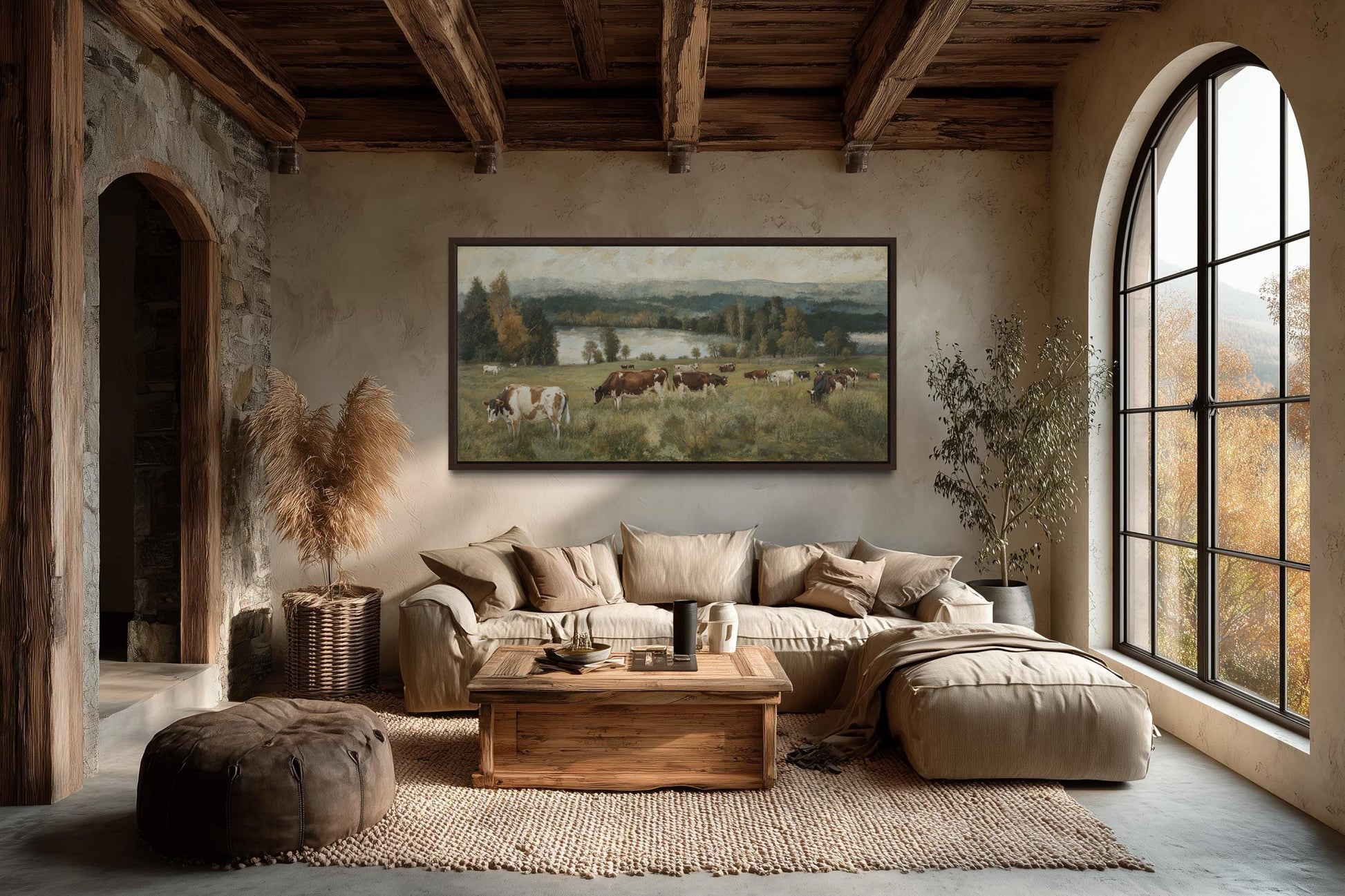 Cows In The Pasture Canvas Wall Art For Farmhouse Decor