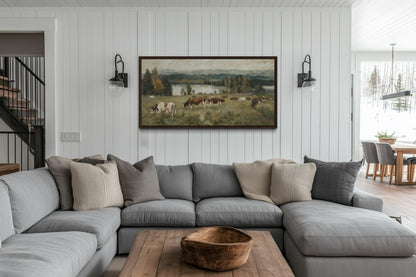 Cows In The Pasture Canvas Wall Art For Farmhouse Decor
