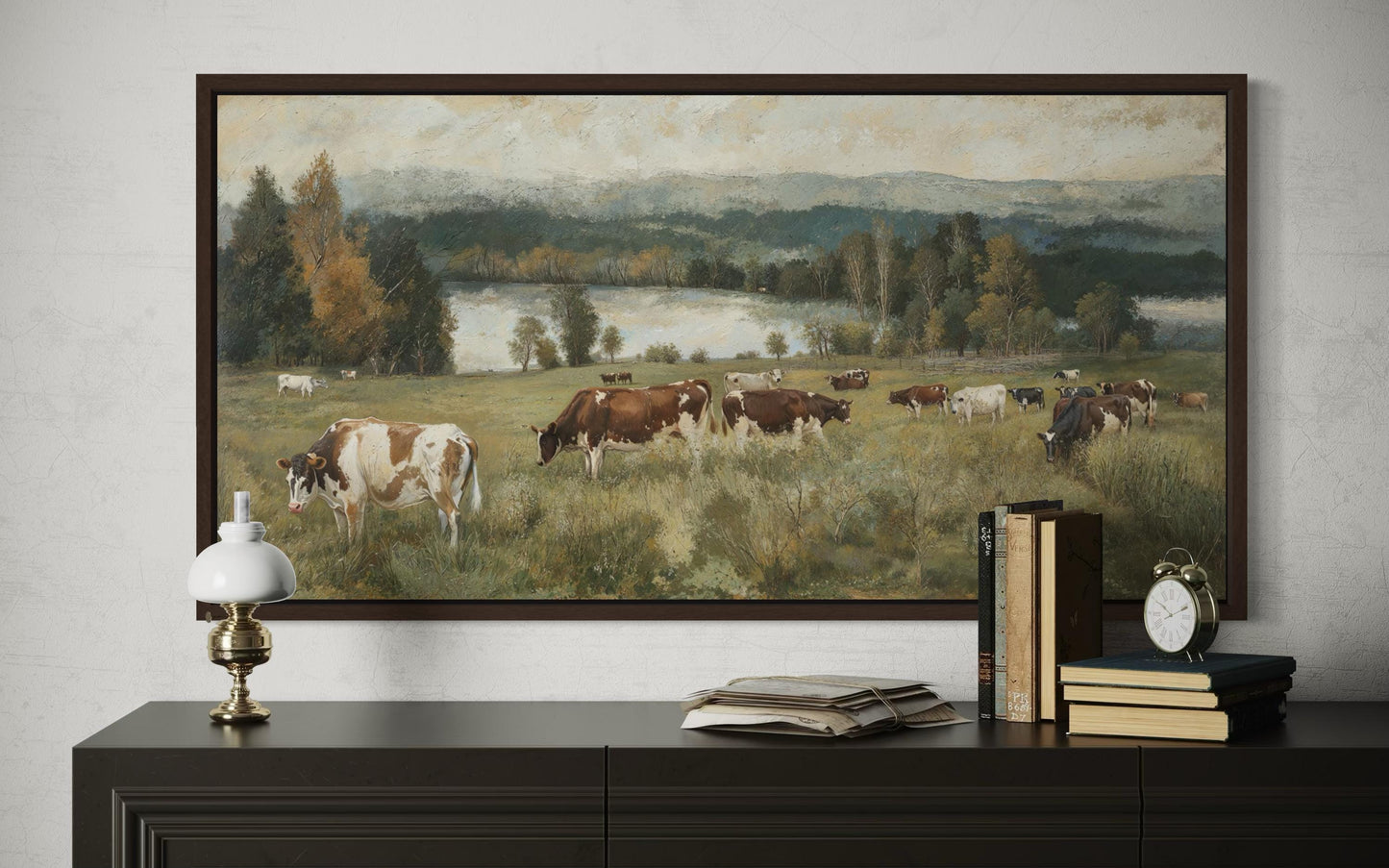 Cows In The Pasture Canvas Wall Art For Farmhouse Decor