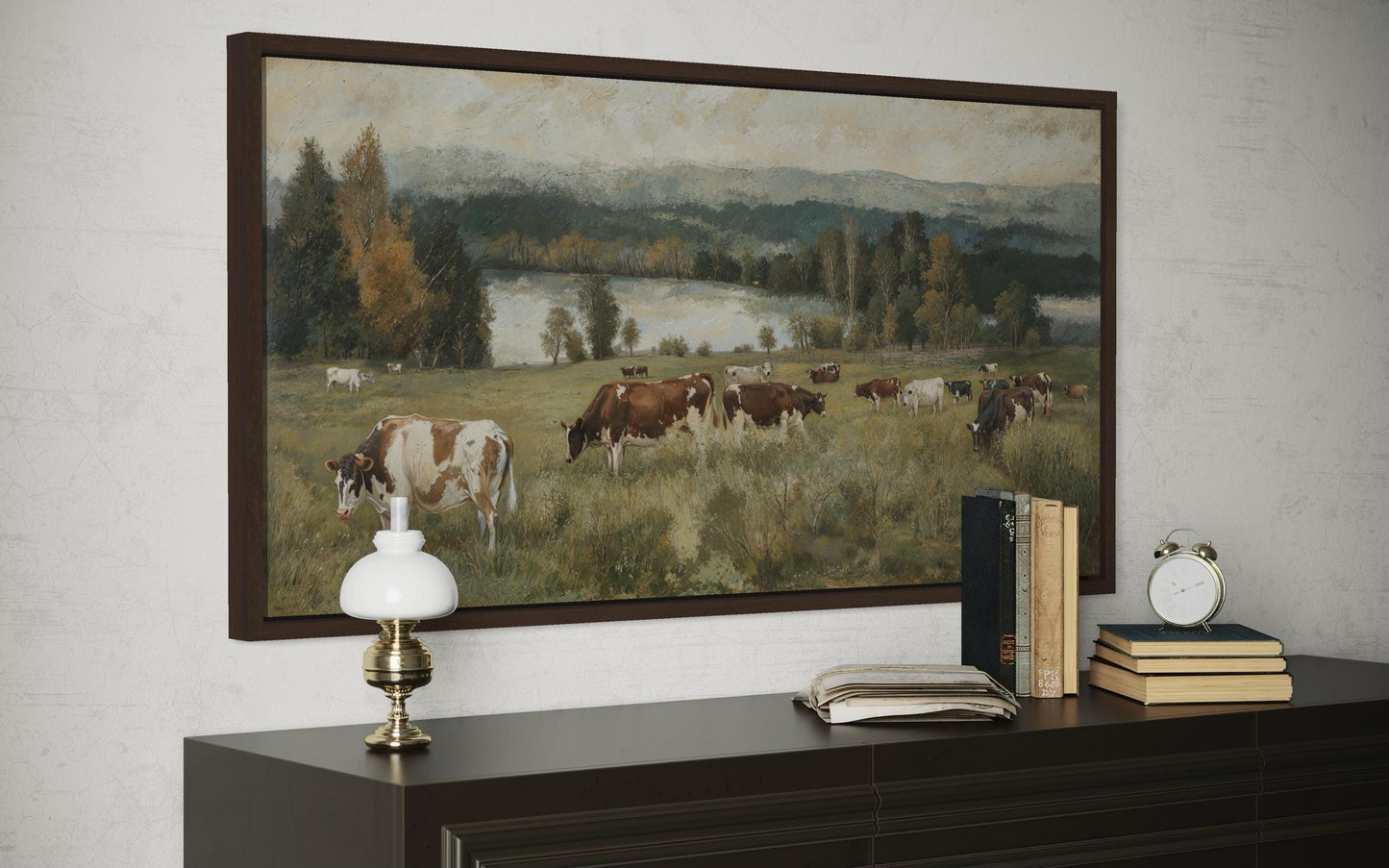 Cows In The Pasture Canvas Wall Art For Farmhouse Decor