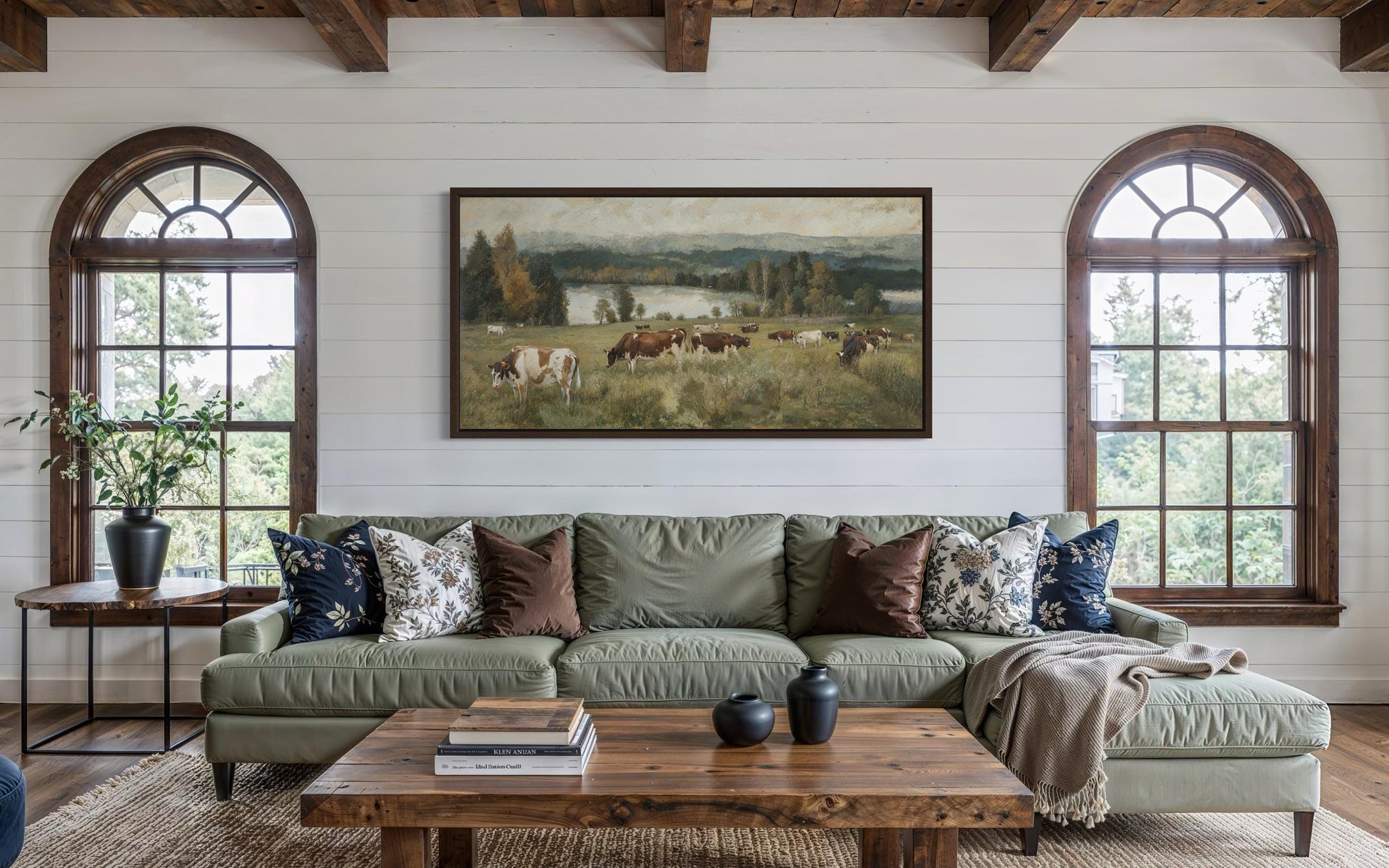 Cows In The Pasture Canvas Wall Art For Farmhouse Decor