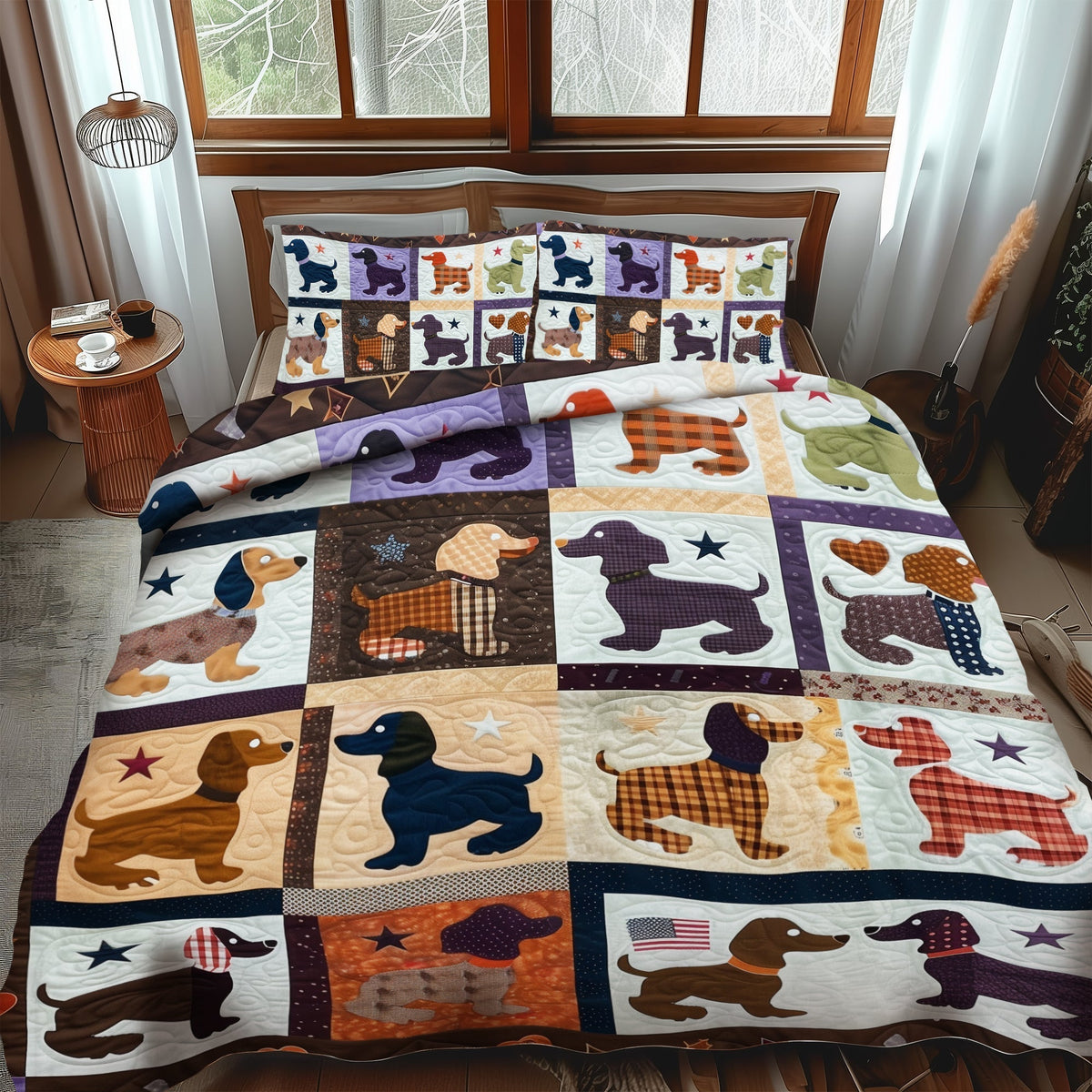 Cozy Canine Comfort 3-Piece Quilted Bedding Set - Single (59" x 70")