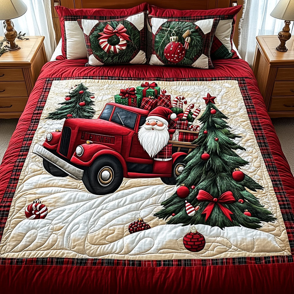 Single (59'' x 70'') /Cozy Christmas Eve 3-Piece Quilted Bedding Set