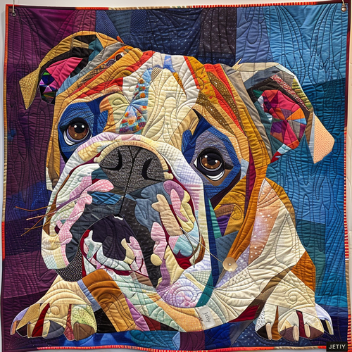 Throw (55'' x 60'') /Cozy Bulldog Quilted Blanket