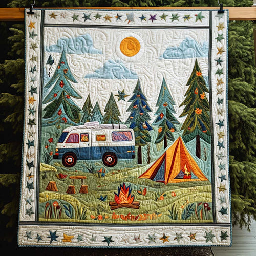 Cozy Campout Quilted Blanket - Throw (55" x 60")
