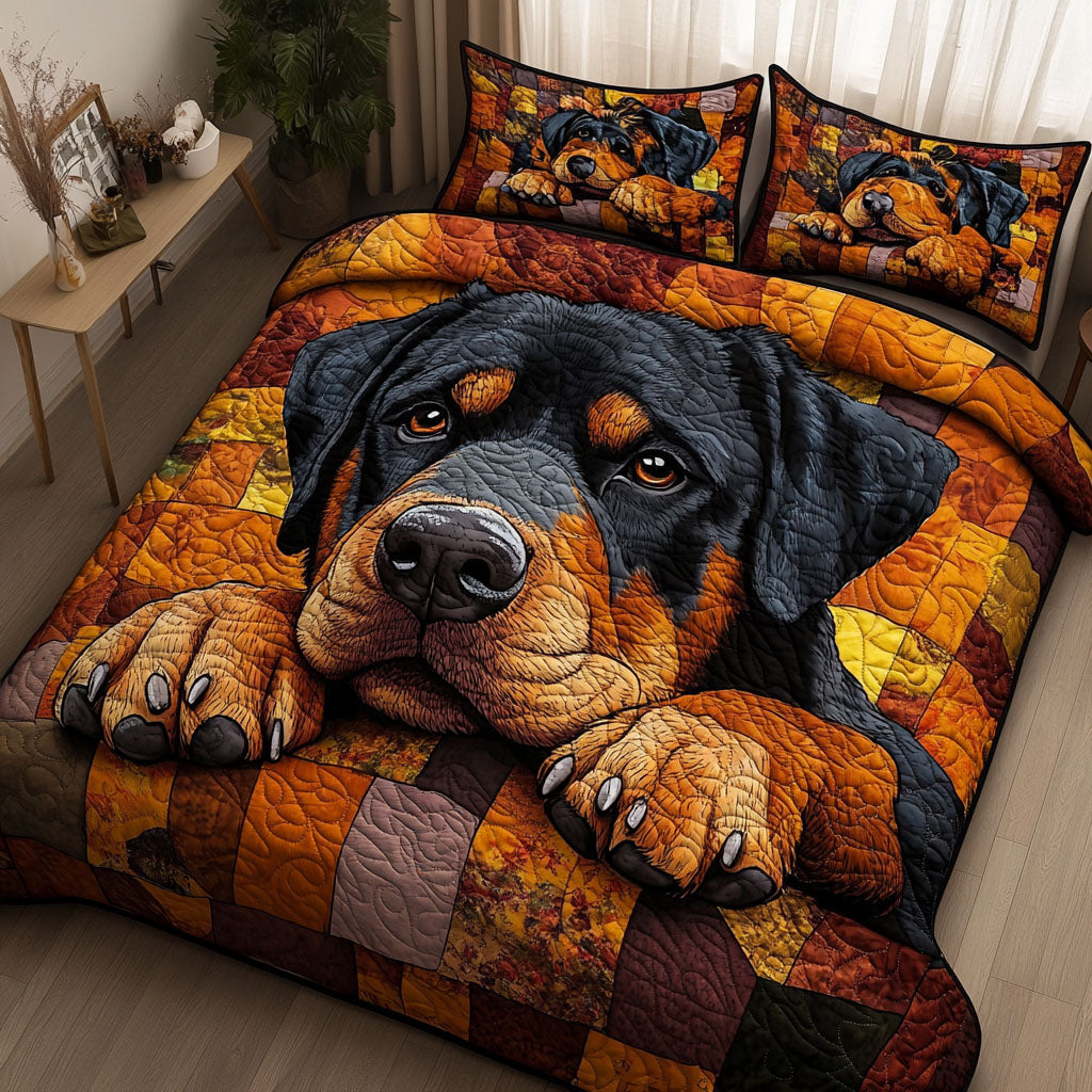 Cozy Canine Charm 3-Piece Quilted Bedding Set - Single (59" x 70")