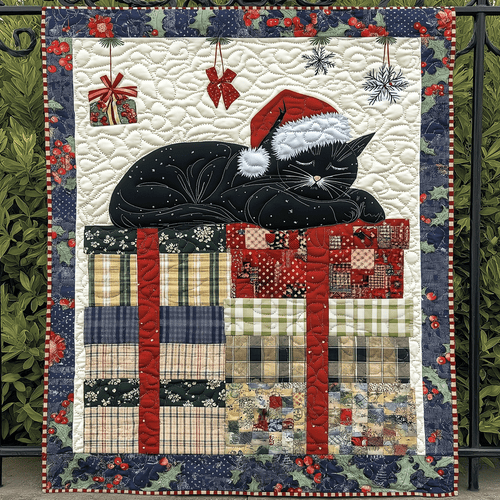 Cozy Cat Quilted Blanket - Throw (55" x 60")