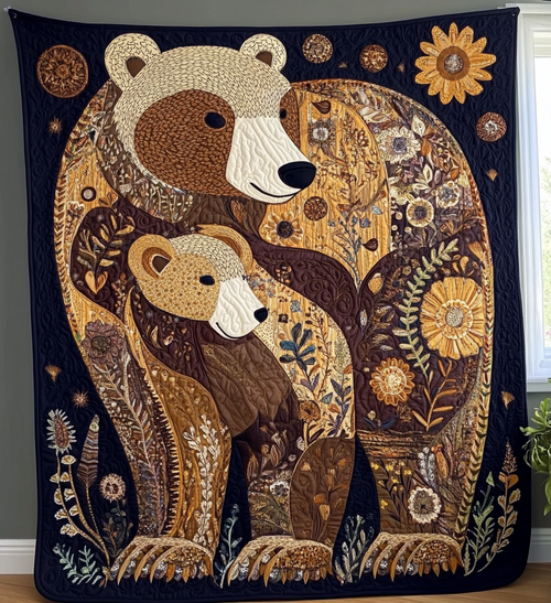 Cozy Cub Retreat Quilted Blanket - Throw (55" x 60")